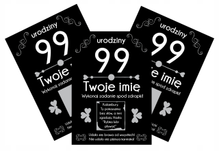 Gadget - NARODENINOVÉ STIERACIE žreby 18 - 99 30 40 50 vtipný alkohol